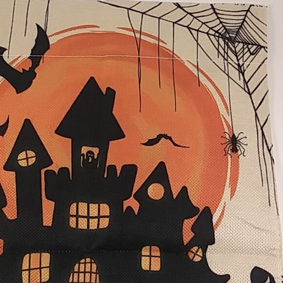Halloween Garden Flag Castle Bat Party Decoration 12" X 18" Woven Sturdy - Picture 5 of 9